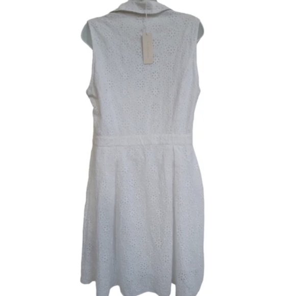 Rebecca Taylor White Embroidered Eyelet Sleeveless Dress M - Picture 2 of 2